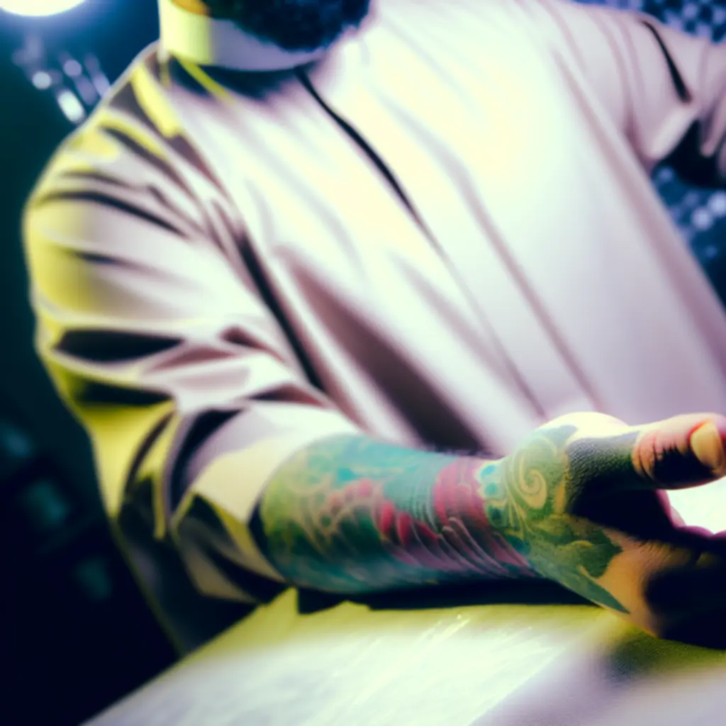 Zbliżenie na gotowy tatuaż na skórze ukazujące detale linii i cieniowania